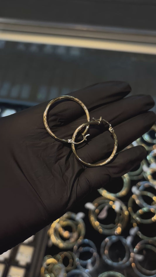 14k Tri-color Hoops