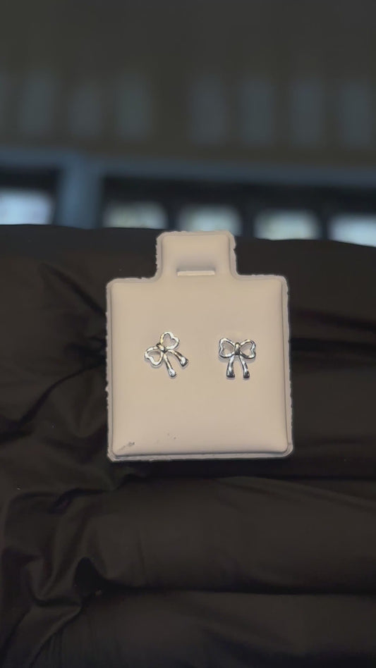 925 Silver Bow Earrings