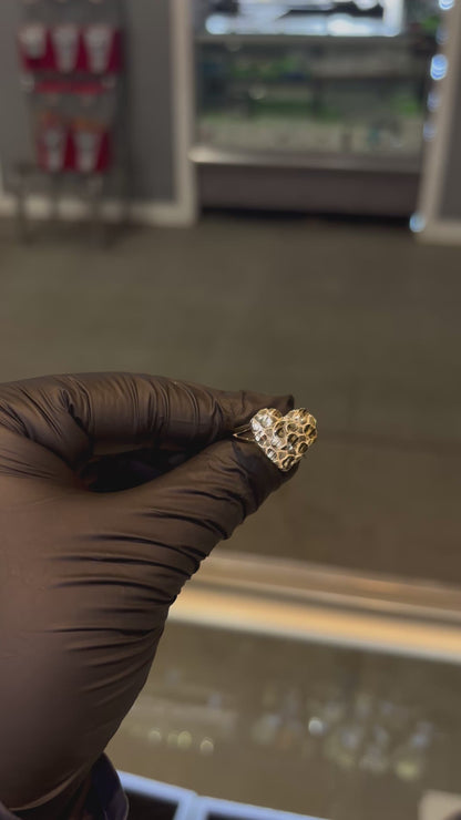 14k Medium Heart Nugget Ring