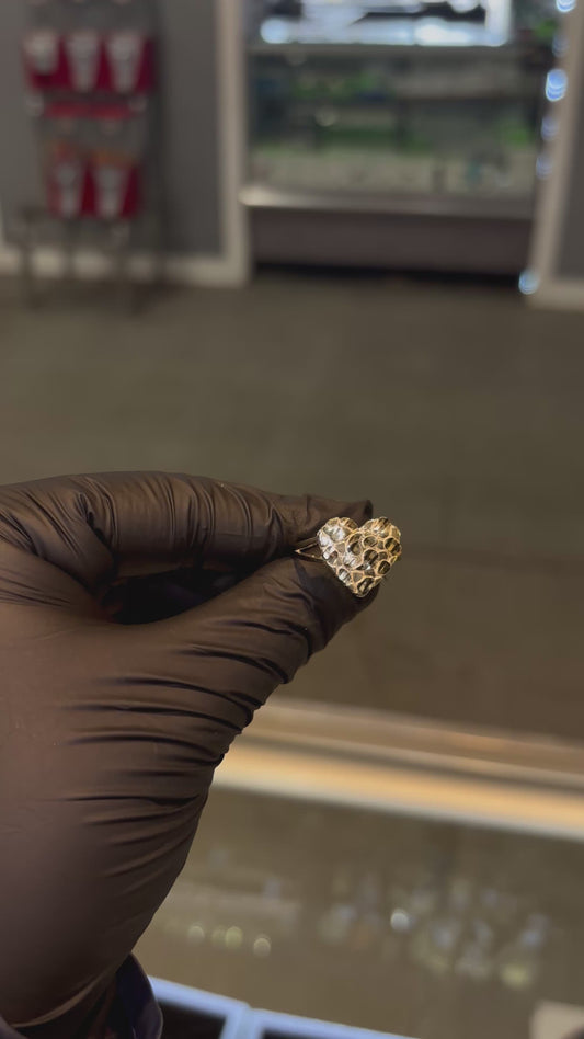 14k Medium Heart Nugget Ring