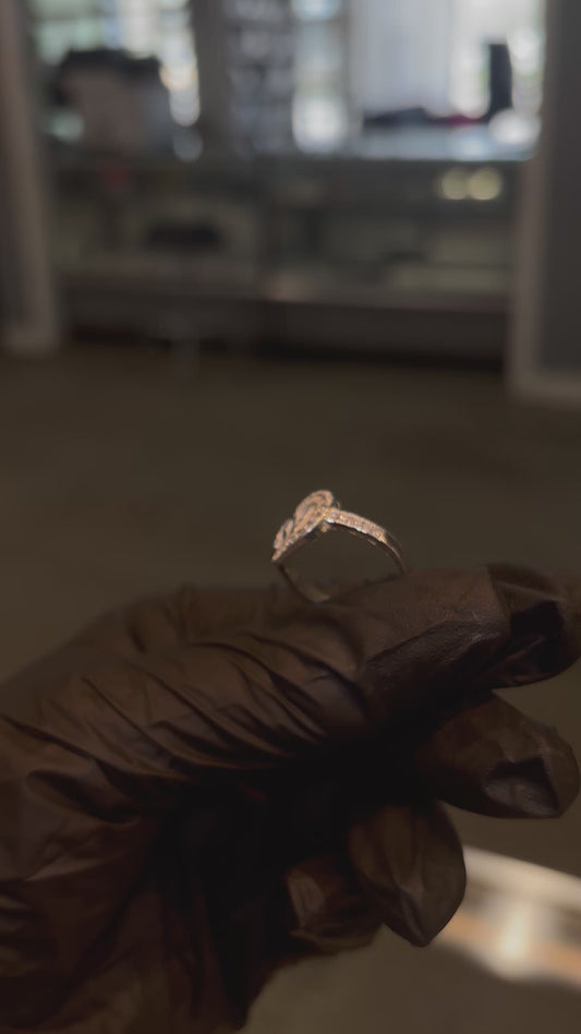 925 Silver Heart ''XV'' Ring