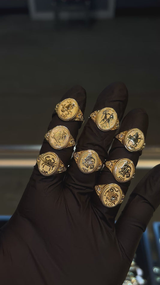 10k Zodiac Sign Rings