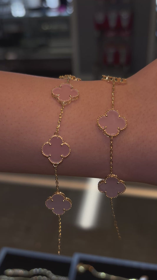 14k Pink Clover Bracelet