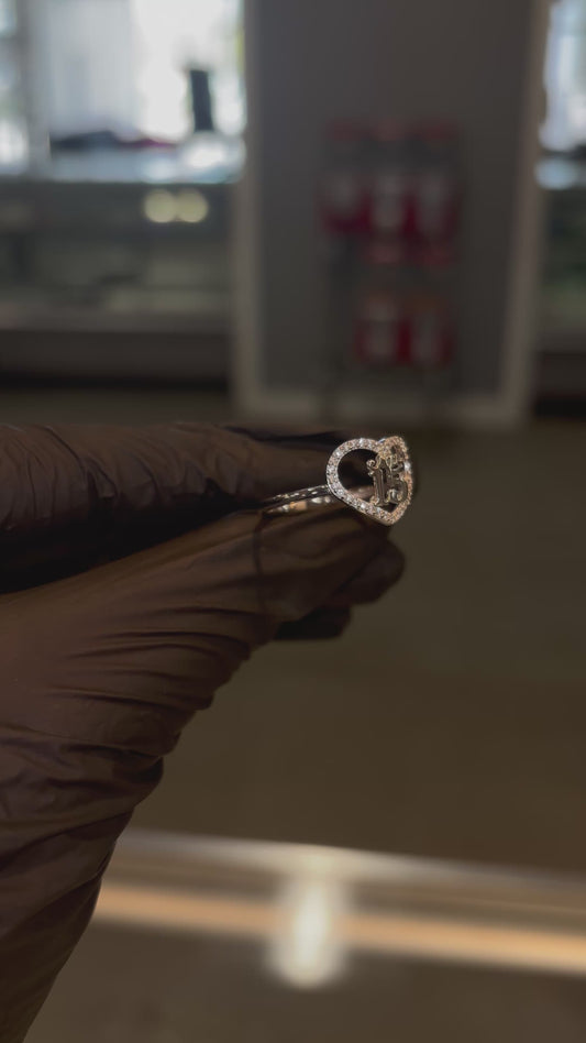 925 Silver Heart Quince Ring