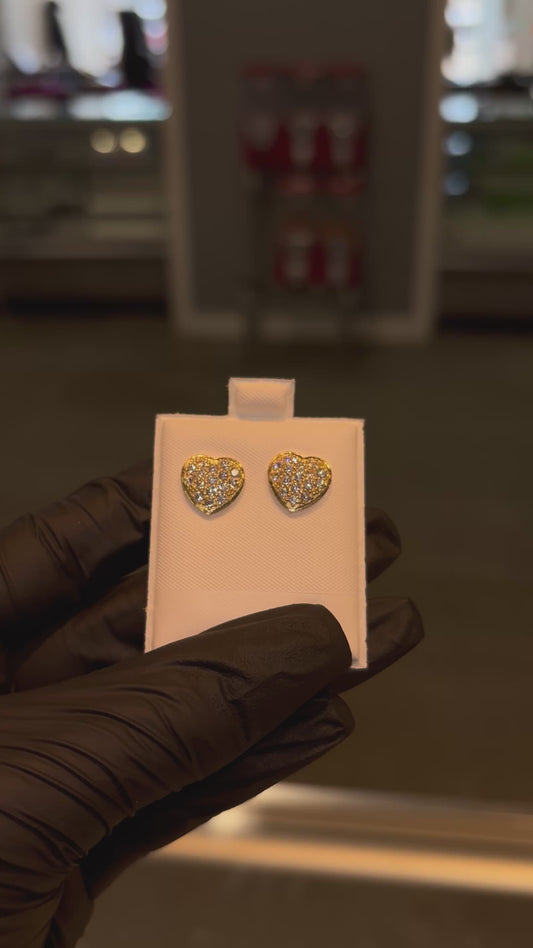 10k Md Heart Cz Earrings