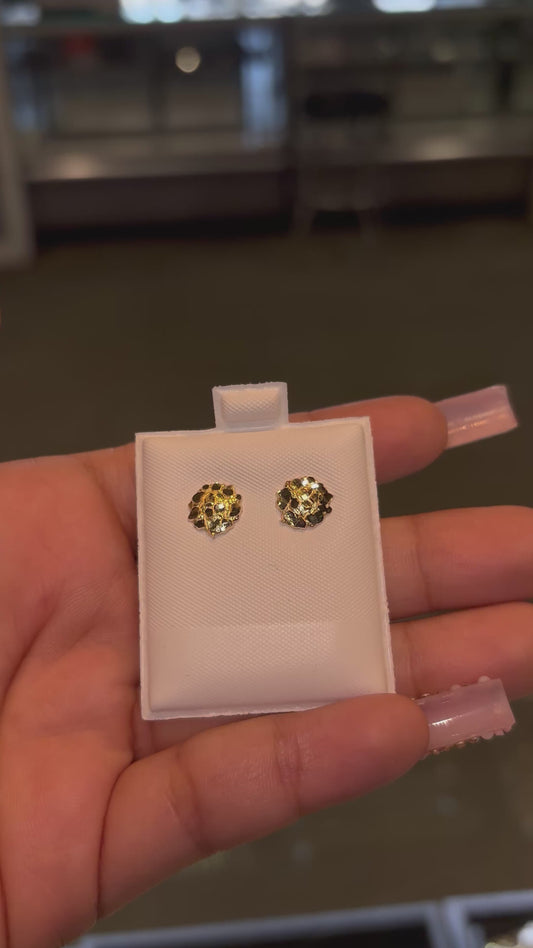 10k Sm Round Nugget Earrings