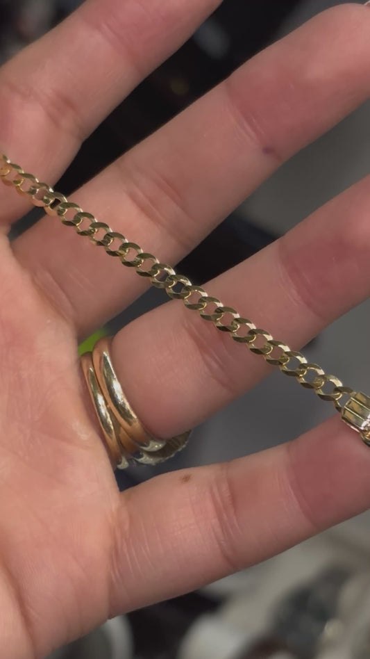 10K Cuban Link ID Bracelet 3.7mm