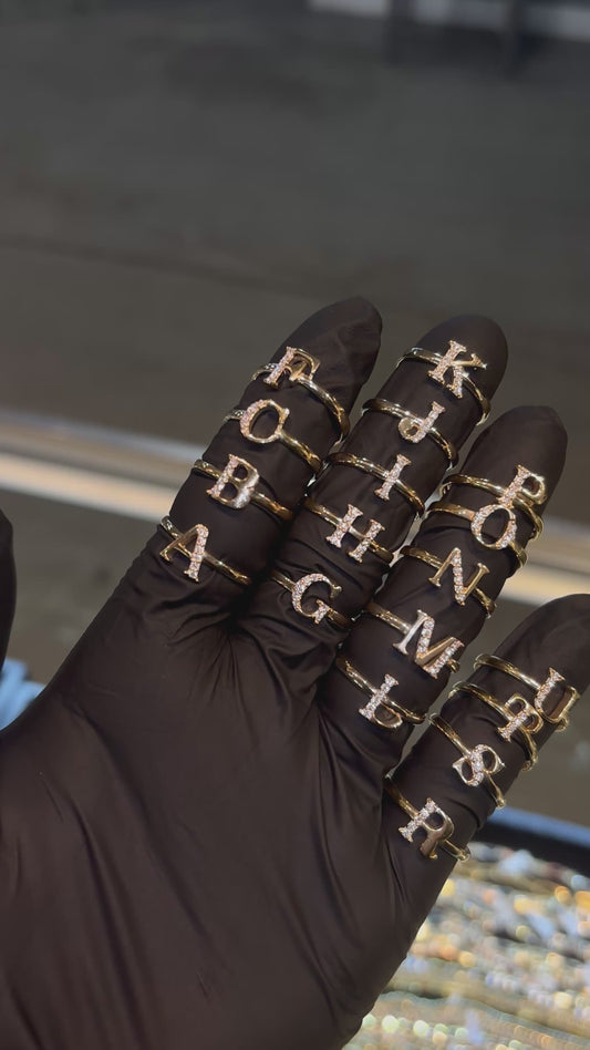 10k Initial Rings With Cz's (A~ M)