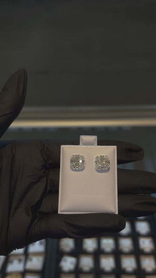925 Silver Square-Shape Stud Earrings