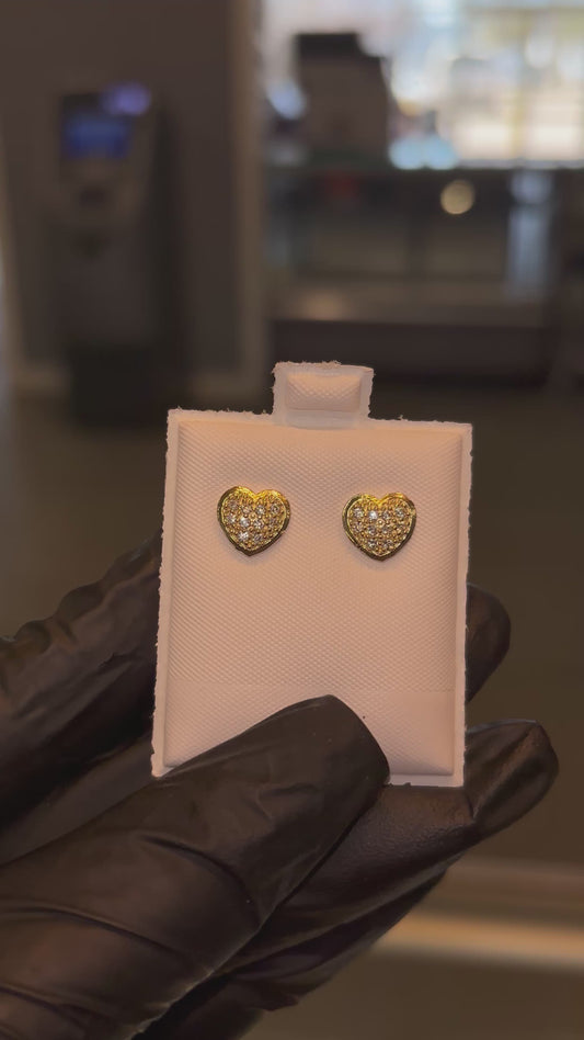 10k Sm Heart Cz Earrings
